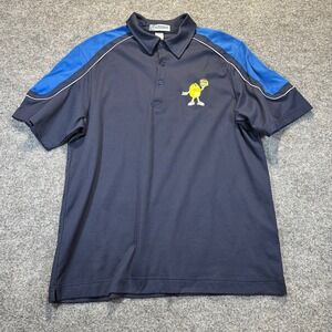 Extreme Polo Shirt Mens Large Navy Blue Yellow M&M Doublemint Gum Graphic Sporty